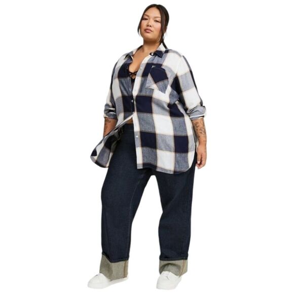 TORRID NEW LIZZIE SOFTEST Plaid Flannel Tunic Size 2X - Picture 1 of 16